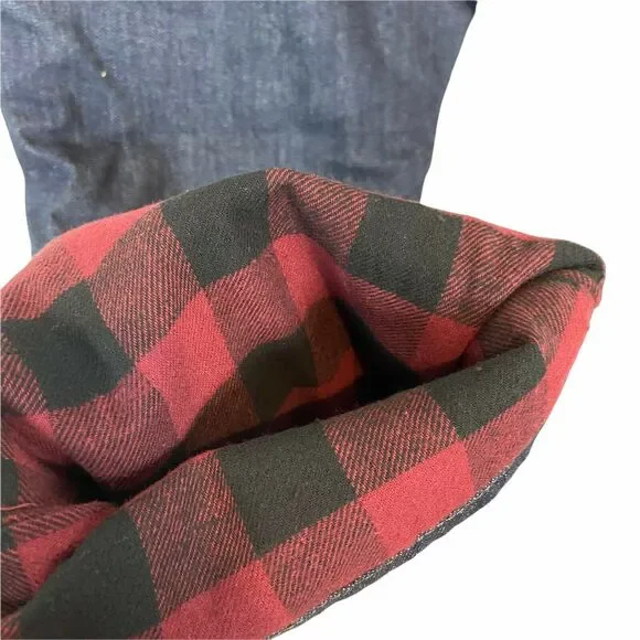 Eddie Bauer Jeans Men's Blue Dark Wash Flannel Lined Straight Leg size 38 X 30